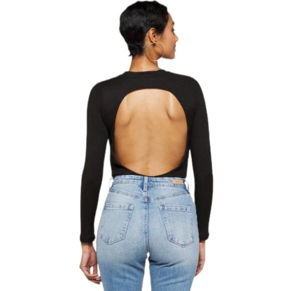 All Saints Molly Long Sleeve Ribbed Open Back Bodysuit Size 0 - Picture 6 of 6